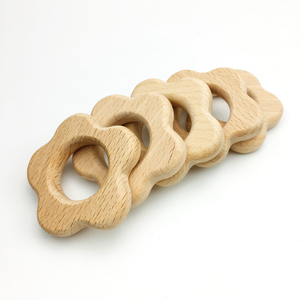 Nouveau bébé produits fleur en forme de hêtre chaîne dentaire <span class=keywords><strong>collier</strong></span> en bois dents pendentif - Product Image 6