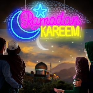 LED Wand kunst Eid Mubarak Zeichen Monds tern Neonlicht Dekor für Zuhause Große Ramadan Mubarak Leucht reklamen - Product Image 4