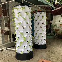 Système de culture hydroponique vertical d'intérieur de haute qualité, grande tour de jardinage à double couche en PE