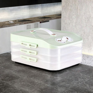 Boîte de rangement de cuisine empilable et réutilisable pour les boulettes et les raviolis, boîte de congélation pour l'organisation du réfrigérateur - Product Image 2