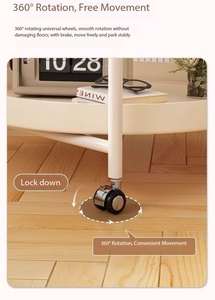 Table d'appoint roulante à 2 niveaux en forme d'ours, table d'appoint mobile avec roulettes pour salon, chambre à coucher - Product Image 6