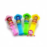Bonbons et bonbons en gros liquide confiserie saveur de fruits colorés fou forme de cheveux seringue presser gelée liquide bonbons