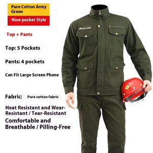Vêtements de <span class=keywords><strong>travail</strong></span> en coton épais pour hommes, résistants, anti-brûlure, résistants aux flammes, combinaison de sécurité pour la construction industrielle - Product Image 6