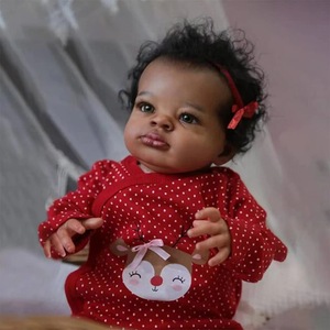 Muñeca <span class=keywords><strong>Reborn</strong></span> de 50 cm, realista, piel negra, cuerpo de tela, vinilo suave, muñeca africana recién nacida, venta al por mayor - Product Image 3