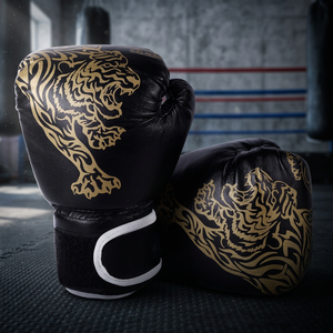 Gants de boxe en cuir PU pour entraînement de sparring Muay Thai, 10oz 16oz, avec fermeture et logo personnalisé - Product Image 2