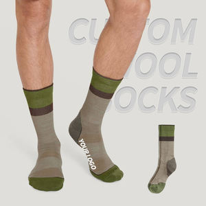 कस्टम पुरुषों के आउटडोर मेरिनो ऊन खेल मोजे आउटडोर गर्म चालक दल के मोजे अनुकूलित किया जा सकता है - Product Image 1