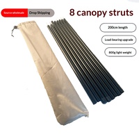 Tige de support pour auvent extérieur, accessoire de tente coupe-vent en tube de fer, support léger de 50 cm pour pique-nique, camping, pêche