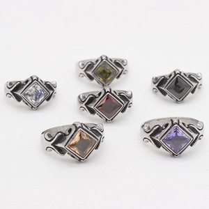 Kim cương hình dạng đá quý nhẫn của nam giới thép không gỉ đá tự nhiên Vòng đồ trang sức thời trang - Product Image 3