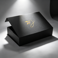 Boîte cadeau avec insert, couvercle magnétique en papier artistique écologique de luxe avec logo personnalisé