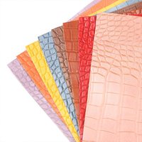 Cuir synthétique PVC gaufré à motif de peau de grain de crocodile à bas prix pour chaussures sacs