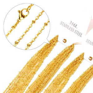 Wholesale Trendy 316L Stainless Steel PVD Gold Plated Link <b>Chain</b> Waterproof & Tarnish-Resistant Necklace - Product Image 1
