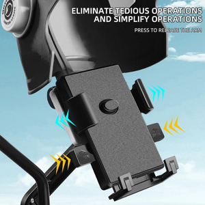 Soporte para Teléfono de Motocicleta, Portátil, de Plástico ABS Resistente, Antivibraciones, con Fijación al Manillar, Rotación de 360 Grados, Suministro de Fábrica - Product Image 5