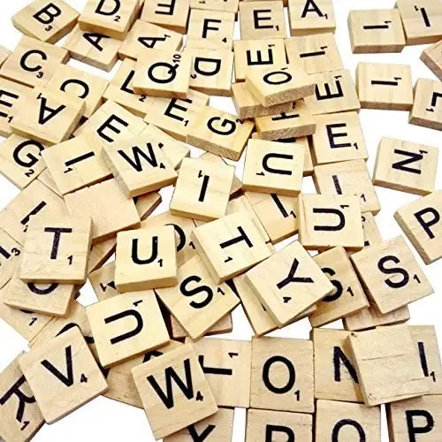 500 adet ahşap mektup fayans ahşap Scrabble fayans el sanatları için, kolye, yazım