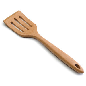 Spatola Forata in Legno Brun, Utensile da Cucina per Cucinare e Mescolare - Product Image 1