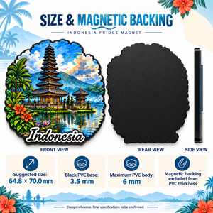 Imán de nevera de <span class=keywords><strong>Borobudur</strong></span>, Indonesia, imán de goma personalizado de PVC suave, imán de nevera con diseño de monumento del templo, para recuerdo - Product Image 4