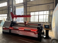 Machine à rouler les plaques automatique W12-13X2500, machine à cintrer les plaques métalliques CNC, machine à rouler les plaques à 4 rouleaux