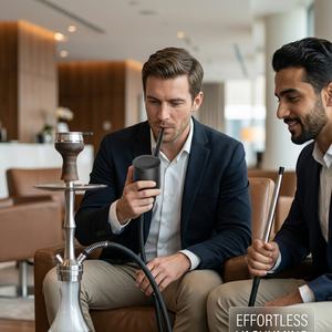 Kit de démarrage pour chicha électrique, mini pompe à fumée portable pour chicha avec embouts détachables et batterie rechargeable USB C - Product Image 3