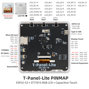 LILYGO T-Panel-LIite S3 ESP32-S3开发板，带4.0英寸460*460 IPS ST7701S液晶模块WIFI和用于<span class=keywords><strong>Arduin</strong></span>的蓝牙 - Product Image 5