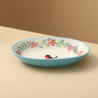 Nouvel Arrivage – Vaisselle en Porcelaine Personnalisable avec LOGO – Plat de Service Ovale Profond en Céramique pour Chips et Dip – Assiette à Snacks Compartimentée