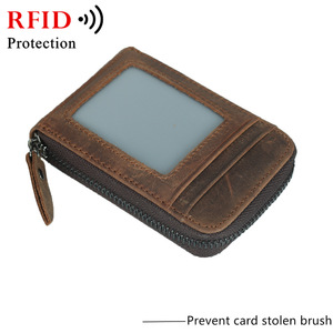 Andong Echte Koe Lederen Kaarthouder Voor Mannen Rfid Blok Koeienhuid Retro Crazy Horse Lederen Portemonnee Portemonnee Man Portefeuilles - Product Image 2