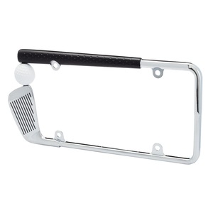 Cadre de plaque d'immatriculation style club de golf chromé avec support de plaque de voiture en métal en forme de balle - Product Image 4
