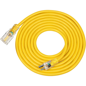 Cable de Extensión <span class=keywords><strong>para</strong></span> Exteriores de Alta Resistencia SJTW de Calibre 12 12/3, 3 Clavijas NEMA 5-15P Macho a 5-15R Hembra con Luz en el Extremo, Cable <span class=keywords><strong>para</strong></span> Herramientas Eléctricas - Product Image 2