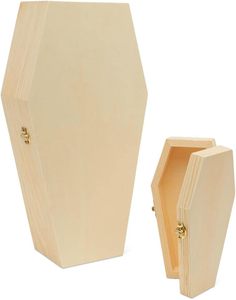Piccola Scatola a Forma di Bara per Halloween, 9 Pollici, in Legno Non Finito, per Decorazioni e Lavori Artigianali di Halloween - Product Image 4