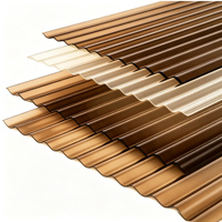 Panneau en polycarbonate ondulé teinté résistant aux chocs pour serres agricoles, maisons, villas, couloirs, devantures de magasins et auvents