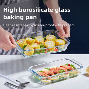 Hokoo Rectangular Tempered <strong>Glass</strong> Heat Resistant Baking Dish Food Safe &amp; BPA Free Microwave Safe for Oven Use Souffle Cake - Product Image 4