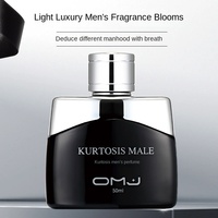 OMJ Nouveau Parfum Liquide Noir pour Homme Style Européen et Américain, Taille Standard, Moderne, Léger, Longue Durée, Tentation Naturelle Pêche Orange Vanille