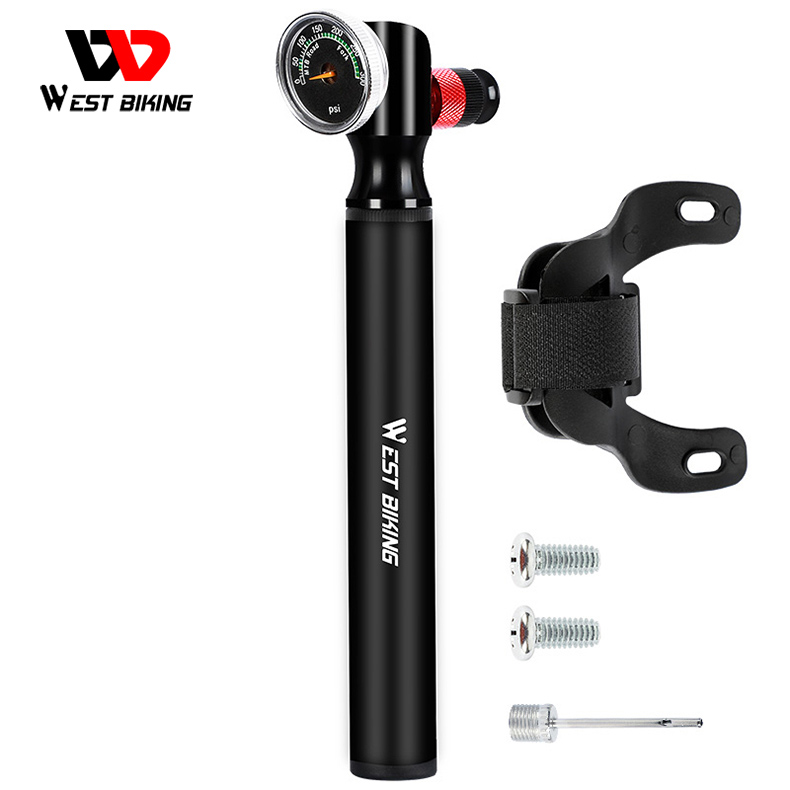 Портативный насос для велосипеда WEST BIKING, портативный насос высокого качества, 300psi,