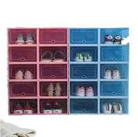 Nouvel Organisateur de Chaussures Pliable 2025 – Conception Monobloc, Installation Facile, Meuble à Chaussures en Plastique PP Empilable, Boîte à Chaussures Transparente avec Porte