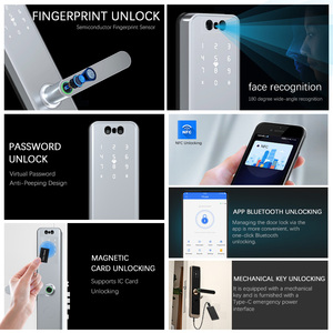 Tuya kỹ thuật số sinh trắc học thông minh khóa 3D Nhận dạng khuôn mặt vân tay mật khẩu kiểm soát truy cập cho cửa gỗ ttlock ứng dụng tích hợp - Product Image 3