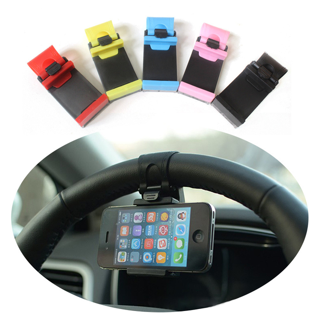 2026 Hot Sale Car Steering Wheel Phone Holder for GYM Car Bracket Steering Wheel Clip Mount Holder Mobile Phone Holders