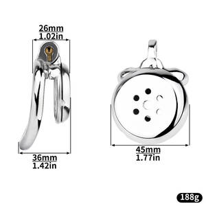 Nouveau jouet sexuel pour hommes, verrou de chasteté en acier inoxydable 304, verrou de chasteté en acier pour hommes, cage en acier pour hommes - Product Image 6