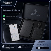 Ensemble de couverture de passeport et d'étiquette de bagage Smart Finder, coffret cadeau de voyage, traceur de positionnement global multifonctionnel pour iOS et Android