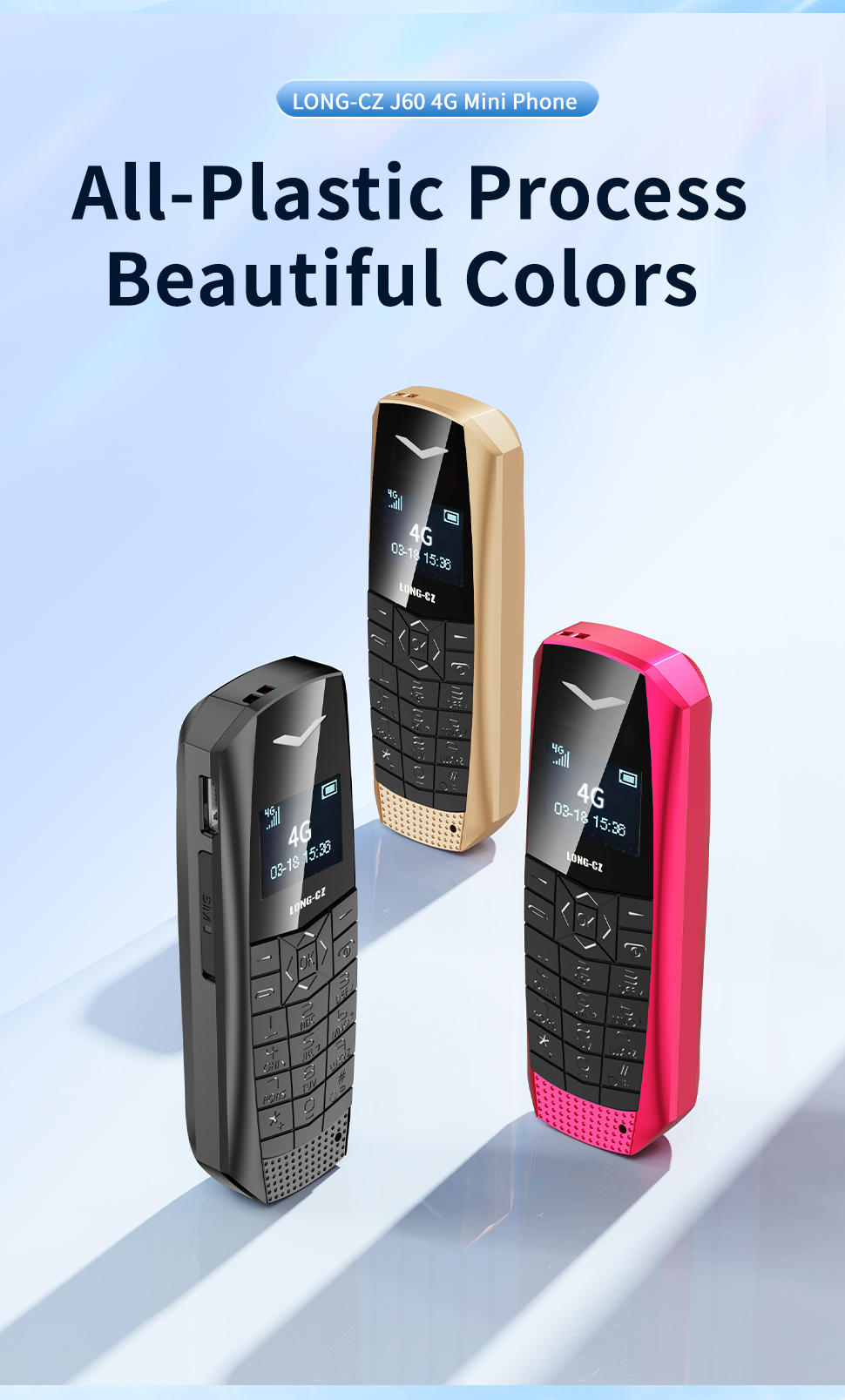 Newest LONG-CZ J60 Mini 4G Mobile Phone with 0.66