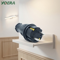 Prise électrique industrielle en cuivre et caoutchouc, norme européenne, IP44, 250V, 16A, résistante à la poussière, au froid et aux chutes, pour extérieur, extension Schuko