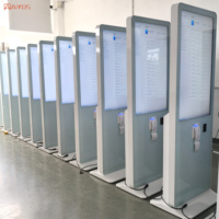 Kiosque tactile sur pied OEM 43 55 pouces, écran LCD vertical intérieur, affichage numérique, totem publicitaire avec imprimante