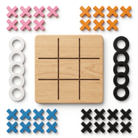 Jeu de Tic Tac Toe en bois avec logo personnalisé, vente en gros, OEM, ODM, jeu éducatif Montessori, jeu des croix et des points