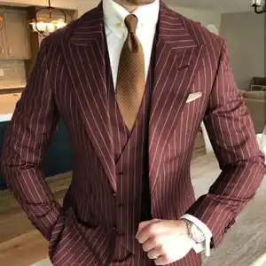 Roupas masculinas cor marrom 2 peças jaqueta calças fantasia homem noivo casamento smoking terno masculino slim fit OEM