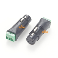 Connecteur de prise femelle XLR 5pin à adaptateur de bornier à vis 3pin pour câble d'éclairage DMX512 de connexion de fil