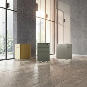 White Metal Vertical 3-Drawer Mobile Pedestal Filing <b>Cabinet</b> Code <b>Lock</b> Assembly Activity Office Home Office Workshop Warehouse - Product Image 3