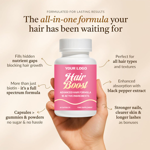 Capsules OEM pour la croissance des <span class=keywords><strong>cheveux</strong></span> avec collagène marin et acide hyaluronique, ingrédients naturels de qualité supérieure, nourrissent les <span class=keywords><strong>cheveux</strong></span> - Product Image 6