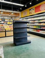 Étagères métalliques simple face pour supermarchés et épiceries, personnalisables pour les distributeurs, ouverture de magasin sur mesure