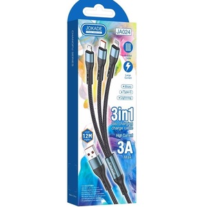 Cable de Carga 3 en 1 Jokade, Micro USB Tipo C, 1.2m, Carga Rápida, Múltiples Dispositivos - Product Image 3