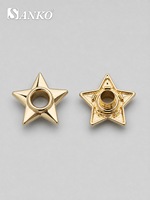 Œillet métallique en forme d'étoile SANKO, finition dorée polie, nouveauté pour la placket de veste en jean, laçage, quincaillerie de style western
