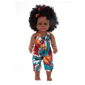 Nouvelle poupée reborn de 55 cm, poupée africaine noire, adorable poupée jouet à cheveux bouclés avec velcro - Product Image 5