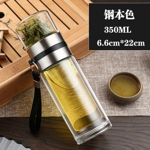 Nouvelle arrivée Tasse à thé en verre transparent double couche Bouteille d'eau potable avec infuseur à thé - Product Image 4