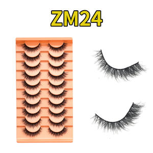 3D Wispy Russian <b>Strip</b> False Eyelashes Thick Full Cluster Look Cruelty-Free Reusable <b>Plastic</b> Cotton Band Lashes - Product Image 4